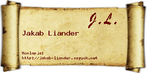 Jakab Liander névjegykártya